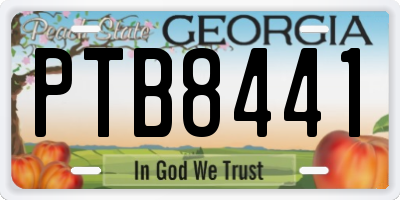 GA license plate PTB8441