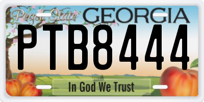 GA license plate PTB8444