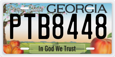 GA license plate PTB8448