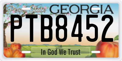 GA license plate PTB8452