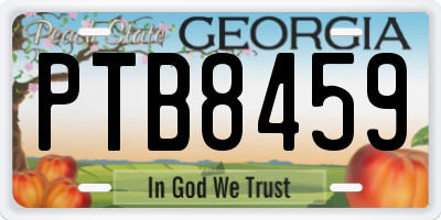 GA license plate PTB8459