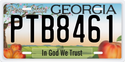 GA license plate PTB8461