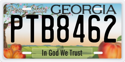 GA license plate PTB8462