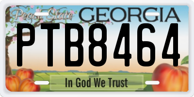 GA license plate PTB8464