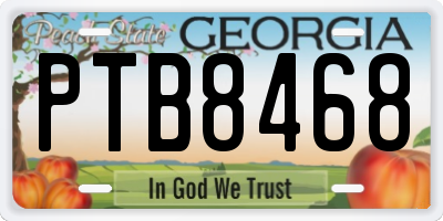 GA license plate PTB8468