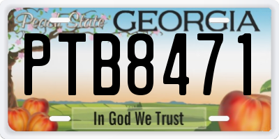 GA license plate PTB8471
