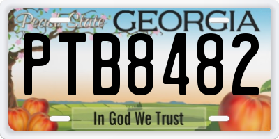 GA license plate PTB8482