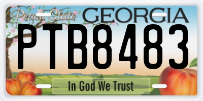 GA license plate PTB8483