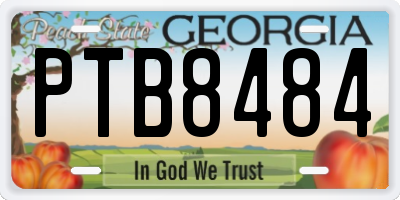 GA license plate PTB8484