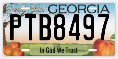 GA license plate PTB8497