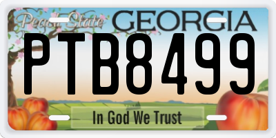 GA license plate PTB8499