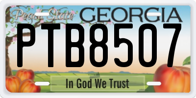 GA license plate PTB8507