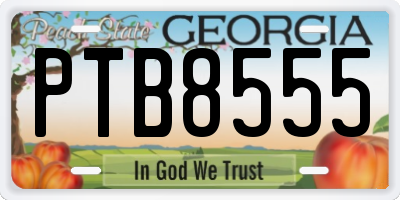 GA license plate PTB8555