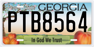 GA license plate PTB8564