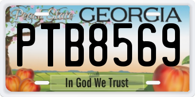 GA license plate PTB8569