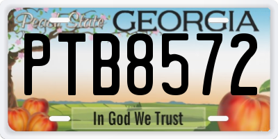 GA license plate PTB8572