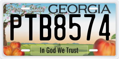 GA license plate PTB8574
