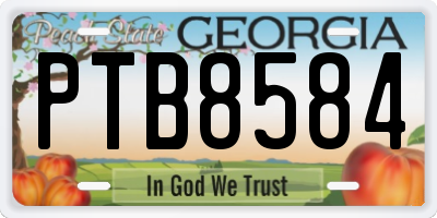 GA license plate PTB8584