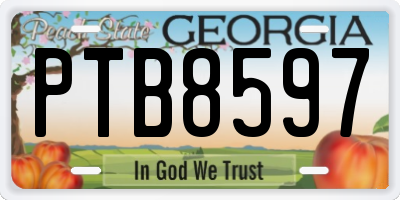 GA license plate PTB8597