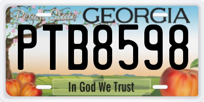 GA license plate PTB8598