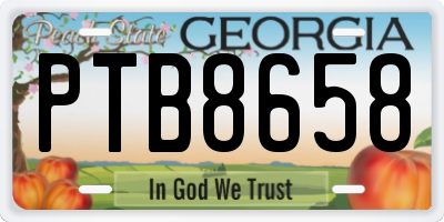 GA license plate PTB8658