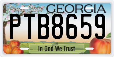 GA license plate PTB8659