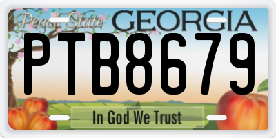 GA license plate PTB8679