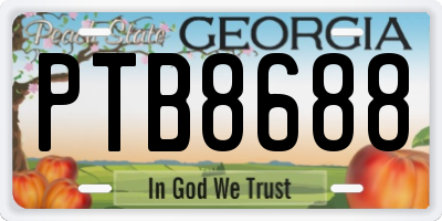 GA license plate PTB8688