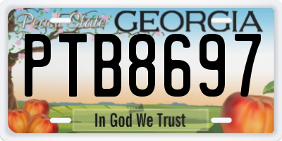 GA license plate PTB8697