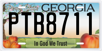 GA license plate PTB8711