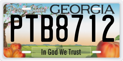 GA license plate PTB8712