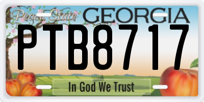 GA license plate PTB8717