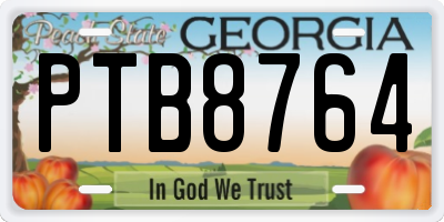 GA license plate PTB8764