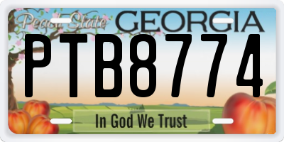GA license plate PTB8774