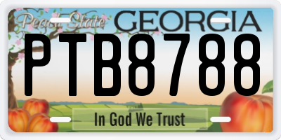 GA license plate PTB8788