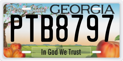 GA license plate PTB8797