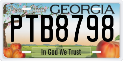 GA license plate PTB8798