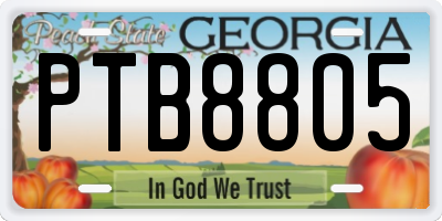 GA license plate PTB8805