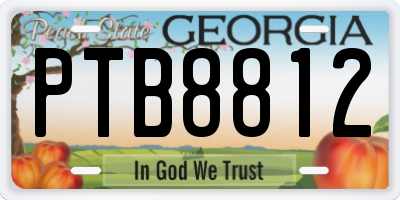 GA license plate PTB8812