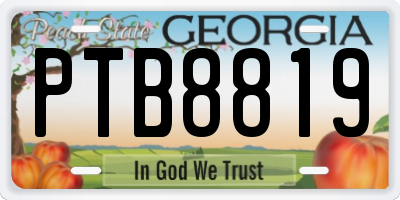 GA license plate PTB8819
