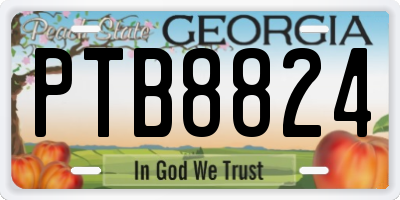 GA license plate PTB8824