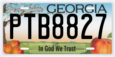 GA license plate PTB8827