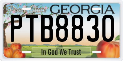 GA license plate PTB8830