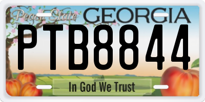 GA license plate PTB8844