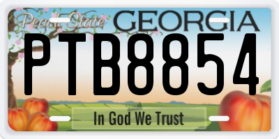 GA license plate PTB8854
