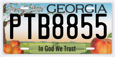 GA license plate PTB8855