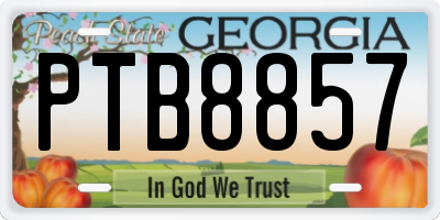 GA license plate PTB8857