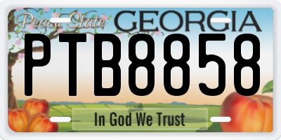 GA license plate PTB8858
