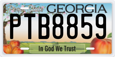GA license plate PTB8859