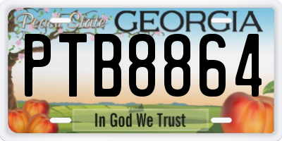 GA license plate PTB8864